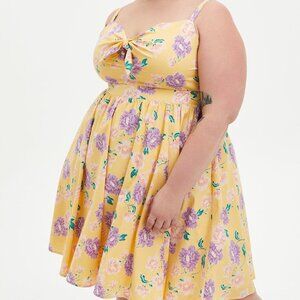 Torrid Mini Poplin Tie-Front Skater Dress, Size 2